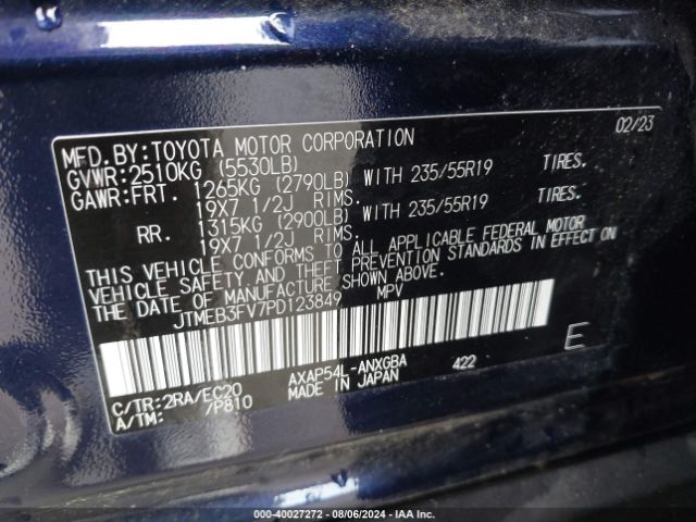 JTMEB3FV7PD123849 Toyota Rav4 Prime Xse