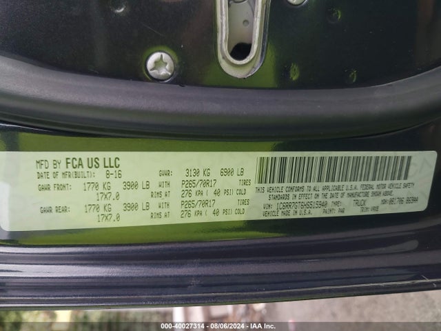 1C6RR7GT6HS515940 RAM 1500 Slt Quad Cab 4x4 6'4 Box