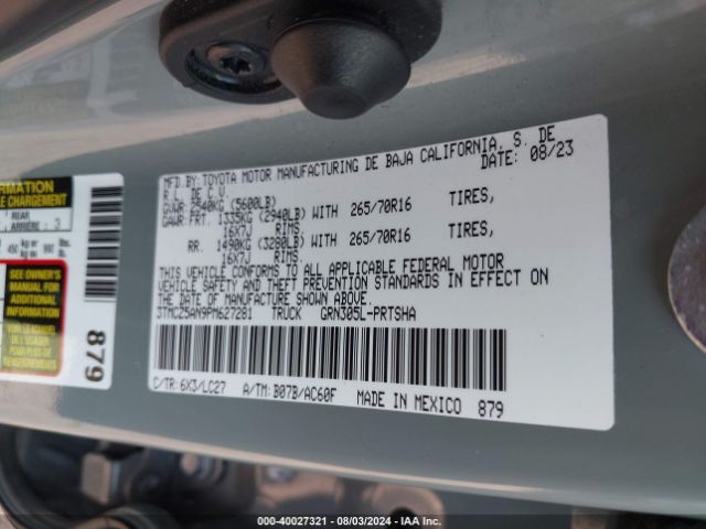 3TMCZ5AN9PM627281 Toyota Tacoma Trd Off Road