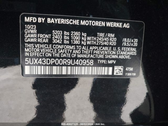5UX43DP00R9U40958 BMW X3 Sdrive30i