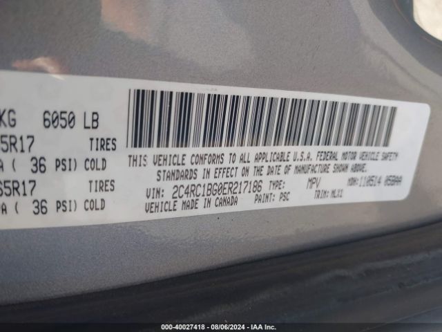 2C4RC1BG0ER217186 Chrysler Town & Country Touring