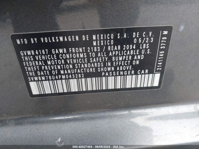 3VWBM7BU4PM043282 Volkswagen Jetta 1.5t Sport