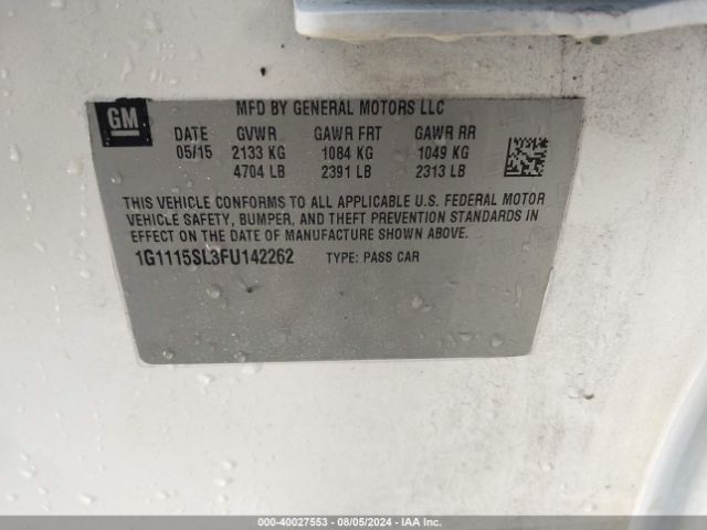 1G1115SL3FU142262 Chevrolet IMPALA 1LT