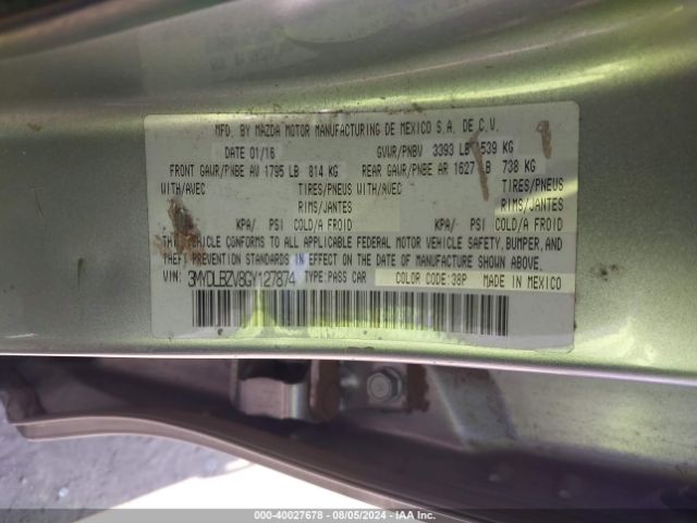 3MYDLBZV8GY127874 Scion IA