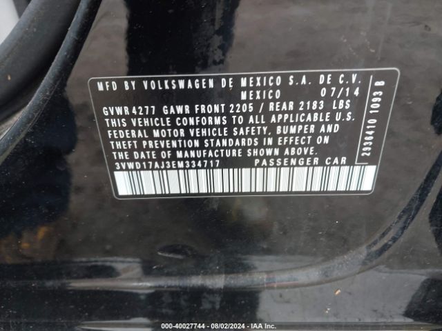 3VWD17AJ3EM334717 Volkswagen Jetta 1.8t Se