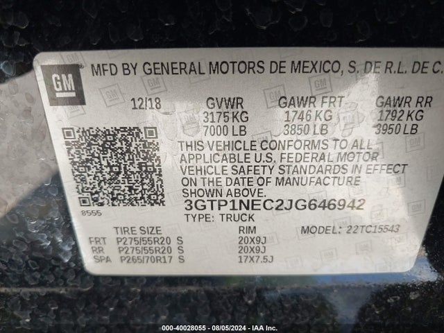 GMC Sierra 1500 Slt 2018 3GTP1NEC2JG646942 Image 9