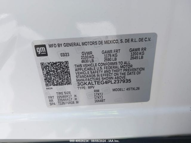 3GKALTEG4PL237935 GMC Terrain Awd Sle
