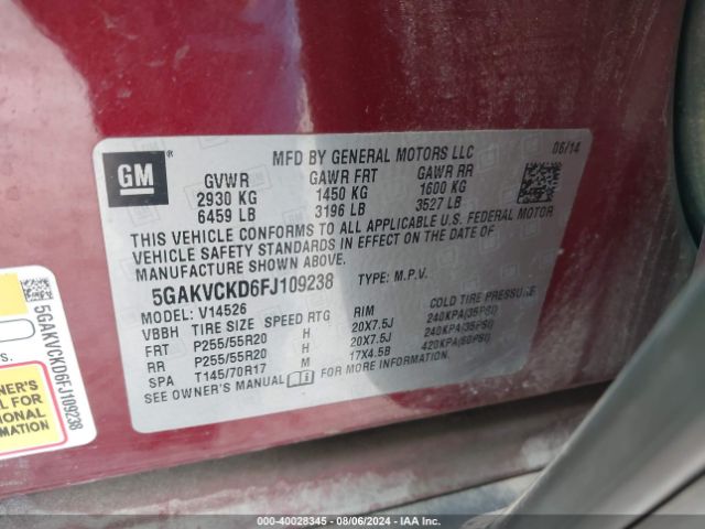 5GAKVCKD6FJ109238 Buick Enclave Premium