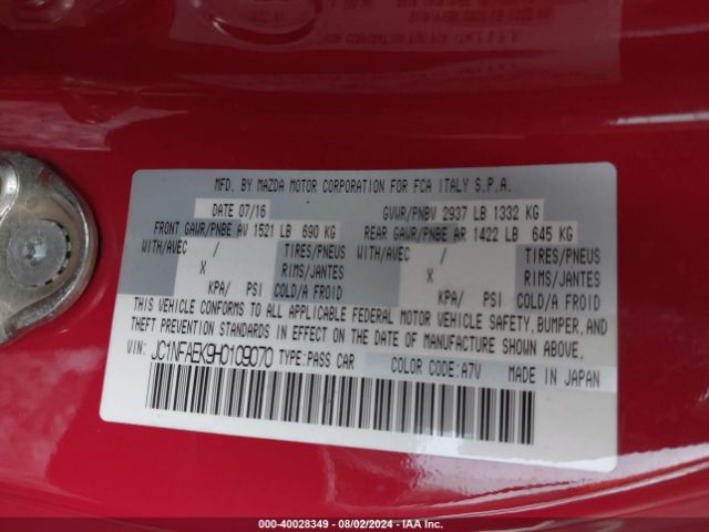 2017 FIAT 124 SPIDER JC1NFAEK9H0109070 Photo 8