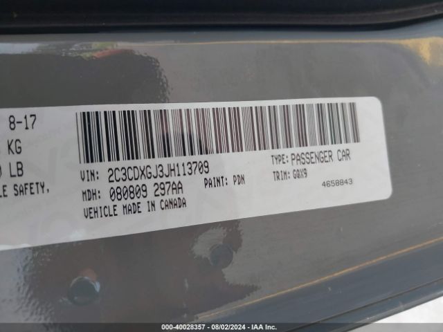 2C3CDXGJ3JH113709 Dodge Charger R/t Scat Pack