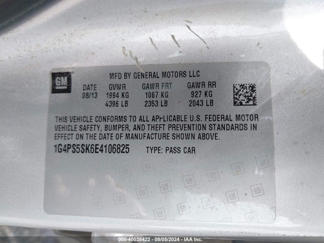 1G4PS5SK6E4106825 Buick Verano Leather Group