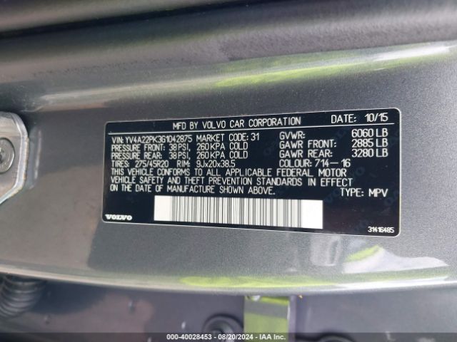YV4A22PK3G1042875 Volvo Xc90 T6 Momentum