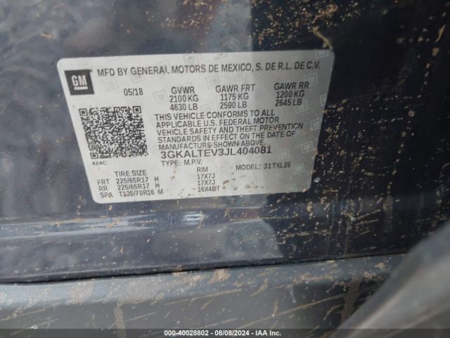 3GKALTEV3JL404081 GMC Terrain Sle