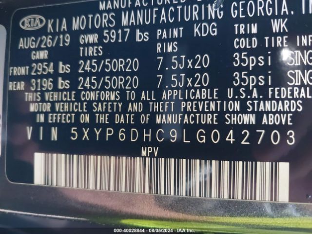 5XYP6DHC9LG042703 KIA Telluride S