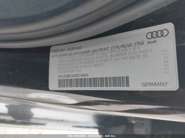 WAUFGBFC4GN018465 Audi A6 3.0t Premium Plus
