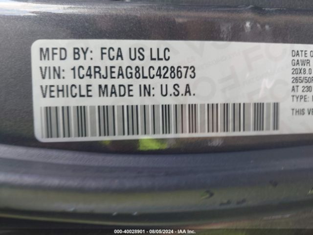 1C4RJEAG8LC428673 Jeep Grand Cherokee Altitude 4x2