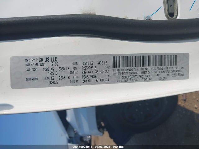 1C4NJPBA7HD207622 Jeep Patriot Sport Fwd