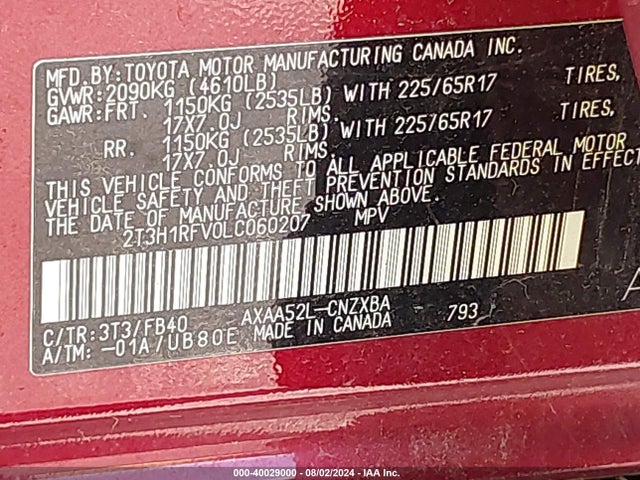 2020 TOYOTA RAV4 2T3H1RFV0LC060207 Photo 8