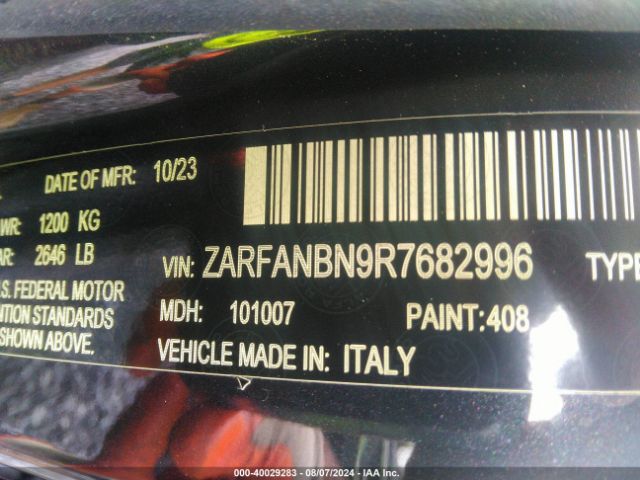 ZARFANBN9R7682996 Alfa Romeo Giulia Ti Awd