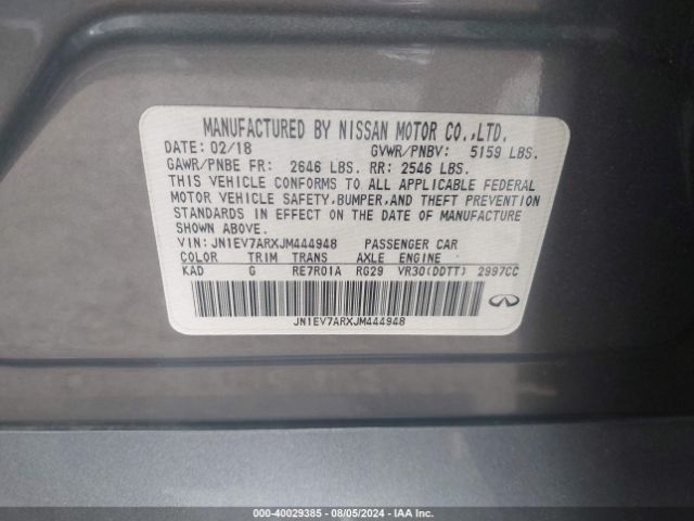 JN1EV7ARXJM444948 Infiniti Q50 3.0t Sport