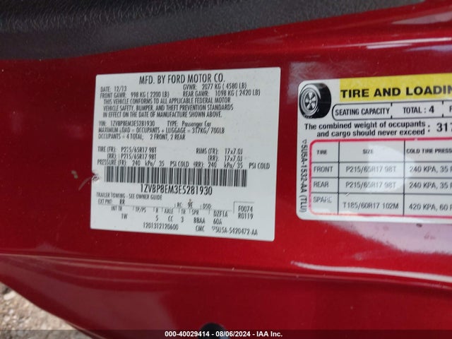 Ford Mustang V6 2014 1ZVBP8EM3E5281930 Image 9