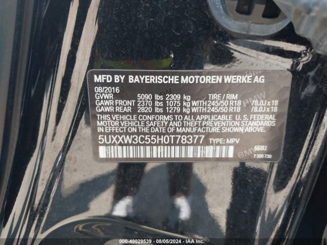 5UXXW3C55H0T78377 BMW X4 Xdrive28i