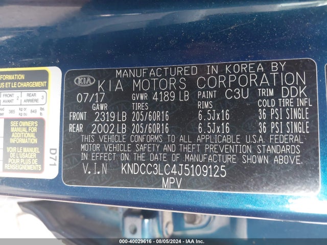 KIA NIRO EX 2018 KNDCC3LC4J5109125 Image 9