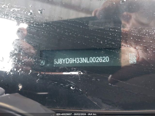5J8YD9H33NL002620 Acura Mdx Standard
