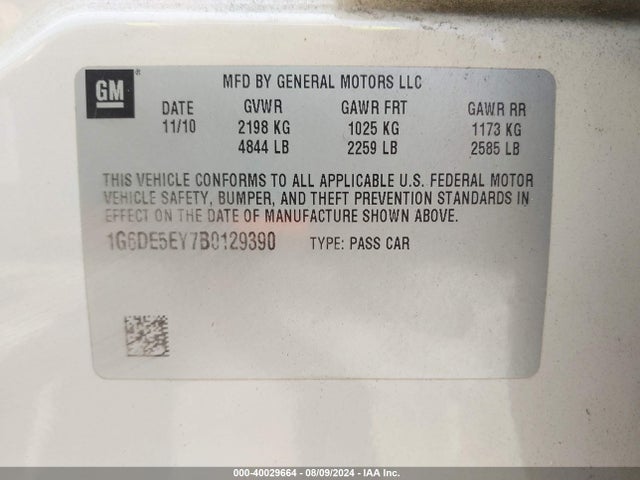 2011 CADILLAC CTS 1G6DE5EY7B0129390 Photo 8