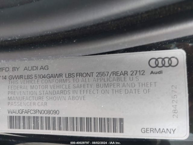 WAUGFAFC3FN008090 Audi A6 2.0t Premium