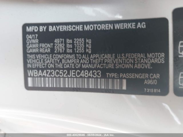 WBA4Z3C52JEC48433 BMW 430i Xdrive