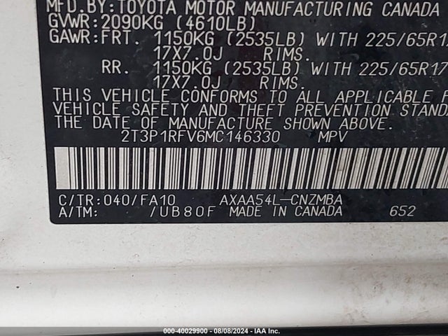 Toyota Rav4 Xle 2021 2T3P1RFV6MC146330 Image 9
