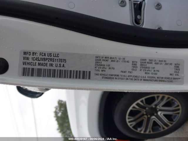 1C4SJVBP2RS117075 Jeep Wagoneer Series Ii 4x4