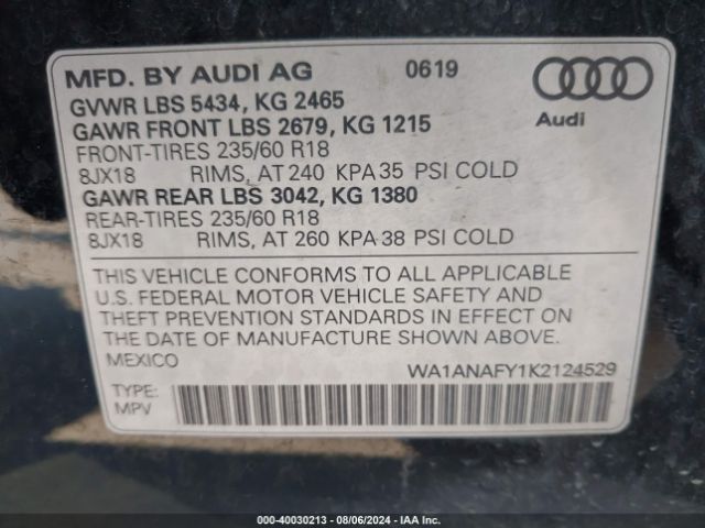 WA1ANAFY1K2124529 Audi Q5 45 Premium