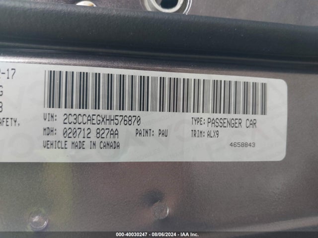 2C3CCAEGXHH576870 Chrysler 300C