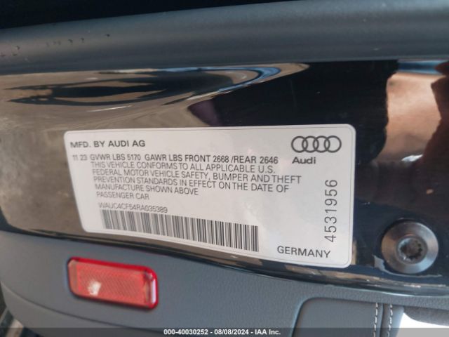 2024 AUDI S5 SPORTBACK WAUC4CF54RA035389 Photo 8