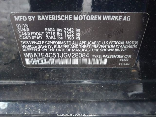 WBA7E4C51JGV28084 BMW 740i Xdrive