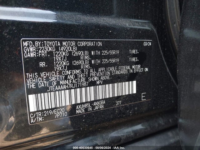 Toyota Venza Nightshade Edition 2024 JTEAAAAH7RJ171987 Image 9