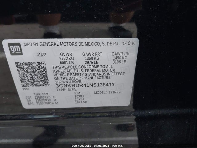 Chevrolet Blazer Fwd 3lt 2022 3GNKBDR41NS138413 Image 9