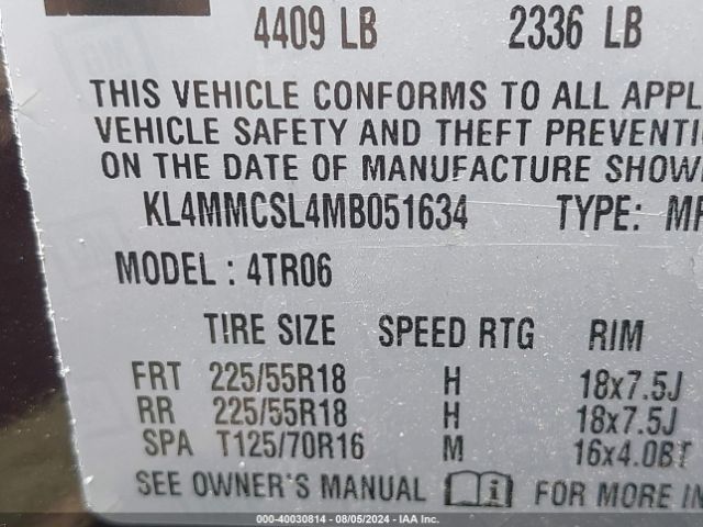 KL4MMCSL4MB051634 Buick Encore Gx Awd Preferred