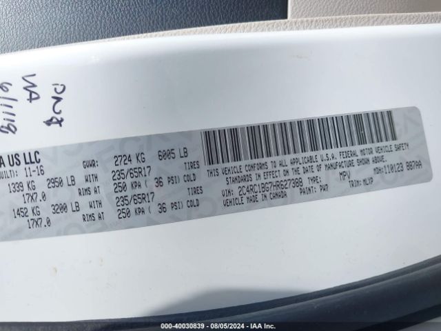 2C4RC1BG7HR627388 Chrysler Pacifica Touring-l