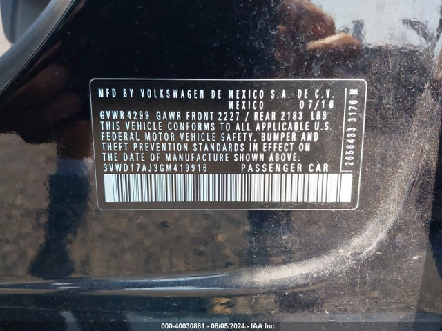3VWD17AJ3GM419916 Volkswagen Jetta 1.8t Sport