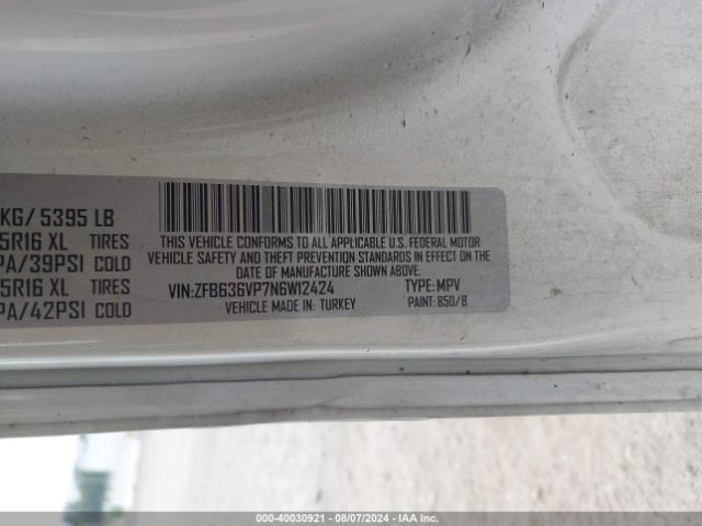 ZFB636VP7N6W12424 RAM Promaster City Cargo Van