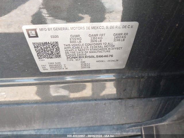 Chevrolet Blazer Awd Rs 2020 3GNKBKRS0LS664676 Image 9