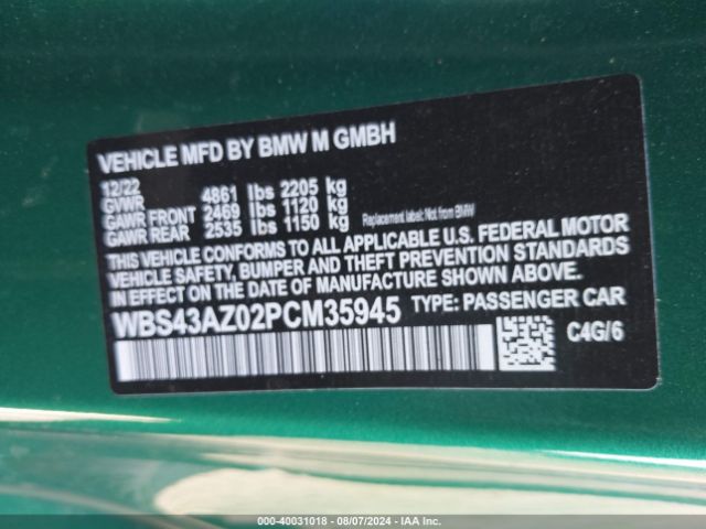 WBS43AZ02PCM35945 BMW M4 Competition Xdrive
