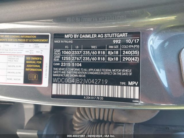 WDC0G4JB2JV042719 Mercedes-Benz GLC 300