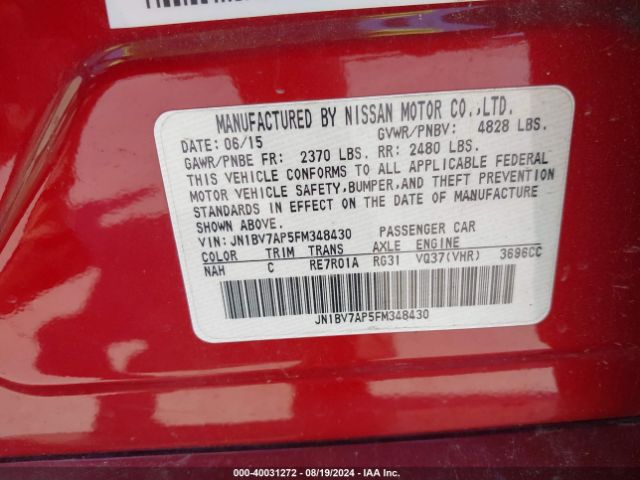 JN1BV7AP5FM348430 Infiniti Q50 Premium/sport