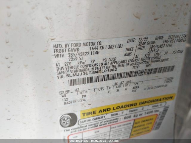 5LMJJ3LT4MEL01882 Lincoln Navigator L Reserve