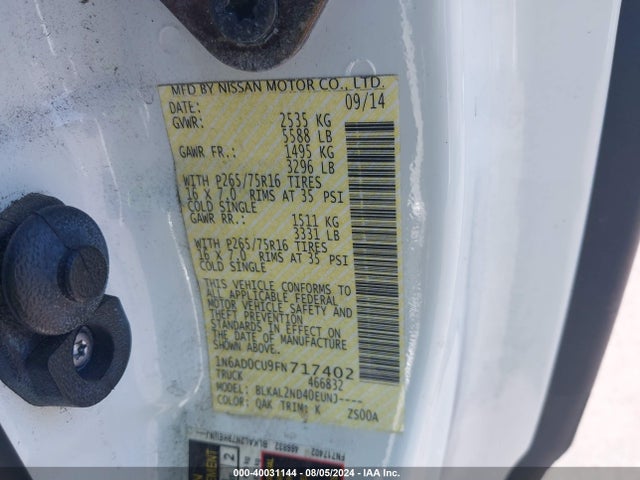 Nissan Frontier Desert Runner 2015 1N6AD0CU9FN717402 Image 9