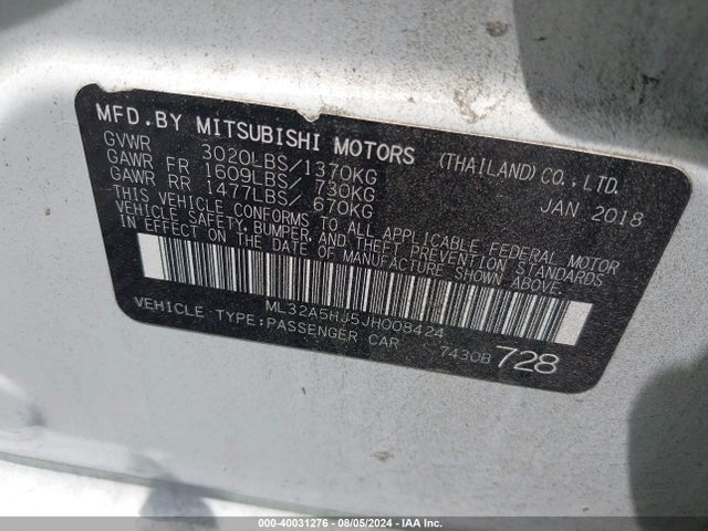 2018 MITSUBISHI MIRAGE ML32A5HJ5JH008424 Photo 8